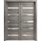 Sartodoors Sliding Closet Bypass Doors 36 x 84in, Matte Black Clear Glass, Sturdy Rails Moldings Trims LUCIA2166DBD-BLK-3684 - alternate 1